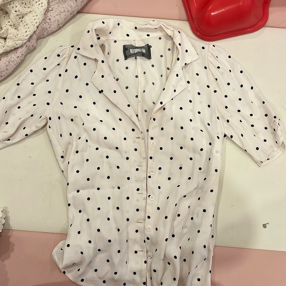 Adorable Polka Dot Reformation Top